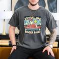 Softball Dad Like a Baseball Dad Gift Men Premium Men's Comfort Colors T-Shirt Pepper