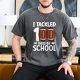 I Tackled 100 Days Of School Baseball Player Kids Teacher Men's Comfort Colors T-Shirt Pepper