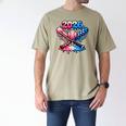 2026 American Flag Baseball Ice Cream Drip Bats Boys Men's Comfort Colors T-Shirt Khaki