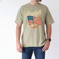 American Flag Baseball Player Bat Fan Catcher Pitcher USA Men's Comfort Colors T-Shirt Khaki American Flag Baseball Player Bat Fan Catcher Pitcher USA Men's Comfort Colors T-Shirt Khaki