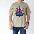 Baseball Bat Hands Drip 67 Six Seven Gen Alpha Slang Meme Men's Comfort Colors T-Shirt Khaki