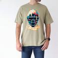 Baseball Catcher Mask Ice Cream Dripping Baseball Boy Youth Men's Comfort Colors T-Shirt Khaki