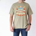 Baseball Dad BBQ Grill Dad's Game Plan Baseball & Barbecues Men's Comfort Colors T-Shirt Khaki