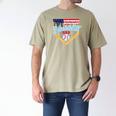 Baseball Dad Ice Cream Drip Father American Flag 4th Of July Men's Comfort Colors T-Shirt Khaki Baseball Dad Ice Cream Drip Father American Flag 4th Of July Men's Comfort Colors T-Shirt Khaki