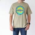 Baseball Dad With Modern Baseball Circles Men's Comfort Colors T-Shirt Khaki Baseball Dad With Modern Baseball Circles Men's Comfort Colors T-Shirt Khaki