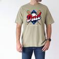 Baseball Dad Baseball Premium Men's Comfort Colors T-Shirt Khaki