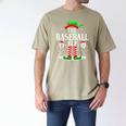 The Baseball Elf Christmas Sport Lovers Xmas Elf Men's Comfort Colors T-Shirt Khaki