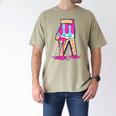 Baseball Ice Cream Drip Boys Glove Sprinkles Baseball Lover Men's Comfort Colors T-Shirt Khaki