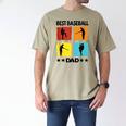 Best Baseball Dad Baseball Baseball Player Dad Saying Men's Comfort Colors T-Shirt Khaki