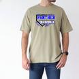 Blue Panther Baseball Home Plate Game Day Mascot Panther Men's Comfort Colors T-Shirt Khaki Blue Panther Baseball Home Plate Game Day Mascot Panther Men's Comfort Colors T-Shirt Khaki