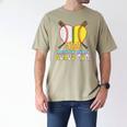 Bonus Mom Of Both Half Baseball Softball Ice Cream Drip Men's Comfort Colors T-Shirt Khaki Bonus Mom Of Both Half Baseball Softball Ice Cream Drip Men's Comfort Colors T-Shirt Khaki