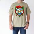 Christmas Baseball Ice Cream Drip Santa Baseball Player Kids Men's Comfort Colors T-Shirt Khaki