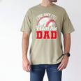 He Got It From His Dad Baseball Dad Legacy Humor Quote Men's Comfort Colors T-Shirt Khaki