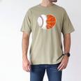 Heart 67 Meme Baseball Basketball Pocket Valentine's Day Tee Men's Comfort Colors T-Shirt Khaki