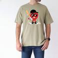 Heart Playing Baseball Valentine Baseball Men's Comfort Colors T-Shirt Khaki
