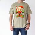Ice Cream Drip Baseball Christmas Baseball Drip Candy Cane Men's Comfort Colors T-Shirt Khaki Ice Cream Drip Baseball Christmas Baseball Drip Candy Cane Men's Comfort Colors T-Shirt Khaki