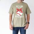 Just A Girl Who Loves Baseball Cute Retro Baseball Lover Men's Comfort Colors T-Shirt Khaki