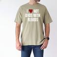 I Love Hot Baseball Dads With Beards Red Hearts Men's Comfort Colors T-Shirt Khaki I Love Hot Baseball Dads With Beards Red Hearts Men's Comfort Colors T-Shirt Khaki