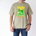 Lucky Dude Drip Baseball Shamrock St Patrick Men Boy Youth Men's Comfort Colors T-Shirt Khaki
