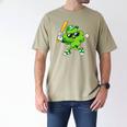 Lucky Shamrock Playing Baseball St Patrick's Kids Boys Men's Comfort Colors T-Shirt Khaki