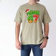 Mason 67 Christmas Ice Cream Drip Meme Six Seven Baseball Men's Comfort Colors T-Shirt Khaki