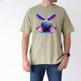 Neon Dripping Baseball And Bats Colorful Sports Art Men's Comfort Colors T-Shirt Khaki Neon Dripping Baseball And Bats Colorful Sports Art Men's Comfort Colors T-Shirt Khaki