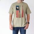 Patriotic USA Flag American Baseball Dad 4th Of July Men's Comfort Colors T-Shirt Khaki