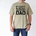Retro Baseball Dad My Favorite Baseball Player Calls Me Dad Men's Comfort Colors T-Shirt Khaki