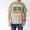 Retro Hit Hard Run Fast Turn Left Baseball Lover Men's Comfort Colors T-Shirt Khaki Retro Hit Hard Run Fast Turn Left Baseball Lover Men's Comfort Colors T-Shirt Khaki