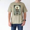 Retro Skeleton Baseball Dad Tarot Card Halloween Sport Lover Men's Comfort Colors T-Shirt Khaki