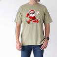 Santa Baseball Christmas Pajamas Xmas Men Boy Toddlers Men's Comfort Colors T-Shirt Khaki Santa Baseball Christmas Pajamas Xmas Men Boy Toddlers Men's Comfort Colors T-Shirt Khaki