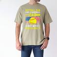 Softball Dad Like A Baseball Dad But Bigger Balls Back Men's Comfort Colors T-Shirt Khaki