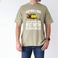 SOFTBALL DAD Like a Baseball Dad But With Bigger Balls Game Men's Comfort Colors T-Shirt Khaki