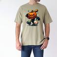 Spooky Halloween Scary Pumpkin Baseball Player Witchy Vibes Men's Comfort Colors T-Shirt Khaki Spooky Halloween Scary Pumpkin Baseball Player Witchy Vibes Men's Comfort Colors T-Shirt Khaki