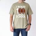 I Tackled 100 Days Of School Baseball Player Kids Teacher Men's Comfort Colors T-Shirt Khaki