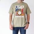 I Teach My Kids To Hit And Steal Baseball Dad American Flag Men's Comfort Colors T-Shirt Khaki I Teach My Kids To Hit And Steal Baseball Dad American Flag Men's Comfort Colors T-Shirt Khaki