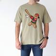 Ugly Christmas Sweater Gingerbread Baseball Toddler Kids Men's Comfort Colors T-Shirt Khaki