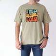 I Yell Because I Care Baseball Dad Men's Comfort Colors T-Shirt Khaki