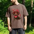 Dachshund Valentines Day Wiener Dog Lover Weenie Heart Raglan Baseball Tee Men's Comfort Colors T-Shirt Espresso