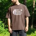 Eat Sleep Baseball Repeat Catcher Boys Youth Men Men's Comfort Colors T-Shirt Espresso