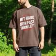 Hit Hard Run Fast Turn Left Baseball Fan Red Graphic Men's Comfort Colors T-Shirt Espresso Hit Hard Run Fast Turn Left Baseball Fan Red Graphic Men's Comfort Colors T-Shirt Espresso