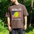 Softball Dad Like a Baseball Dad Father's Day USA Flag Men's Comfort Colors T-Shirt Espresso