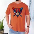 Baseball 10 Year Old Splash Drip 10th Birthday Boy Number 10 Men's Comfort Colors T-Shirt Yam Baseball 10 Year Old Splash Drip 10th Birthday Boy Number 10 Men's Comfort Colors T-Shirt Yam