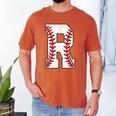 Baseball Alphabet Monogram Initial Letter R Men's Comfort Colors T-Shirt Yam Baseball Alphabet Monogram Initial Letter R Men's Comfort Colors T-Shirt Yam