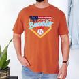 Baseball Dad Ice Cream Drip Father American Flag 4th Of July Men's Comfort Colors T-Shirt Yam Baseball Dad Ice Cream Drip Father American Flag 4th Of July Men's Comfort Colors T-Shirt Yam