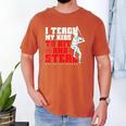 Baseball Dad Teach Kids Hit And Steal Softball Game Men's Comfort Colors T-Shirt Yam