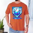 Baseball Drip Ice Cream Blue Glow Melt Ball Graphic Men's Comfort Colors T-Shirt Yam Baseball Drip Ice Cream Blue Glow Melt Ball Graphic Men's Comfort Colors T-Shirt Yam