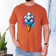 Baseball Ice Cream Drip Baseball Dad Sports Fan Youth Boys Men's Comfort Colors T-Shirt Yam