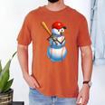 Baseball Snowman Merry Christmas Xmas Pajamas Men Women Kids Men's Comfort Colors T-Shirt Yam Baseball Snowman Merry Christmas Xmas Pajamas Men Women Kids Men's Comfort Colors T-Shirt Yam