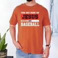 This Boy Runs On Jesus And Baseball Christian Baseball Men's Comfort Colors T-Shirt Yam This Boy Runs On Jesus And Baseball Christian Baseball Men's Comfort Colors T-Shirt Yam